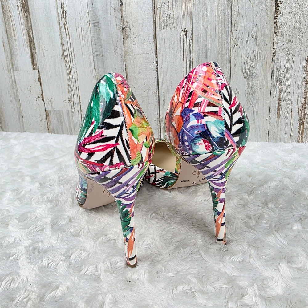 Jessica Simpson Floral d'Orsay Pump Heels Size 8.5 - Picture 6 of 10